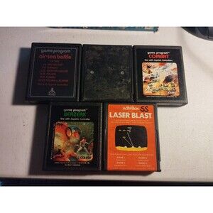 Atari 2600 Lot Of 5 Games - Tested & Work - Berzerk, Laser Blast, Air-Sea Battle